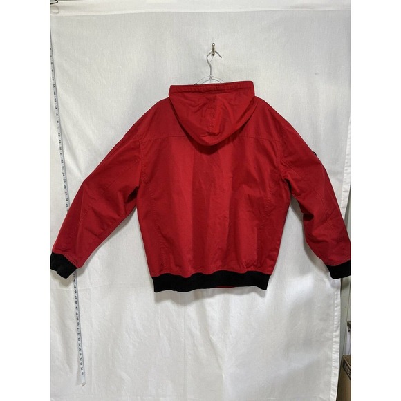 Basic Code Mens Jacket Red Size 2XL Full Zip Patches Hoodie 100% Cotton - Picture 12 of 14